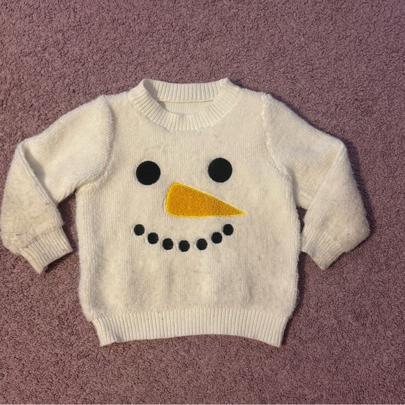 other Other - Kids' Snowman Sweater - White & Yellow